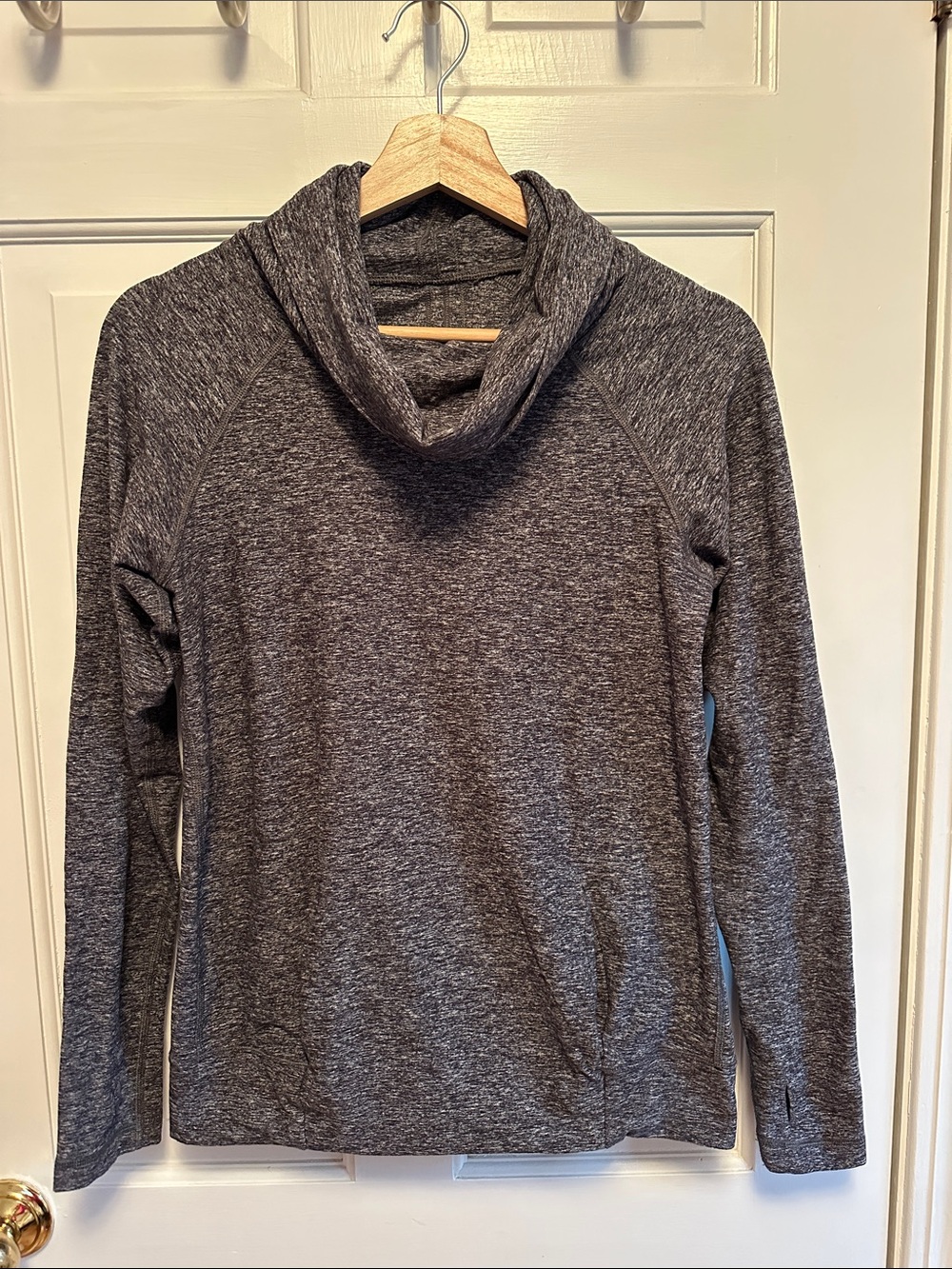 lululemon athletica Heathered Charcoal Cowl Neck Pullover